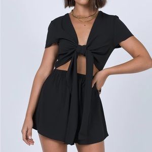 Black princess polly romper